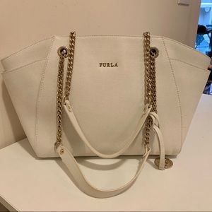 Furla pearl white tote bag